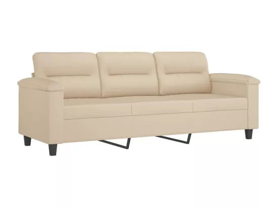 Ensemble de canapés 3 pièces avec coussins Crème Tissu microfibre