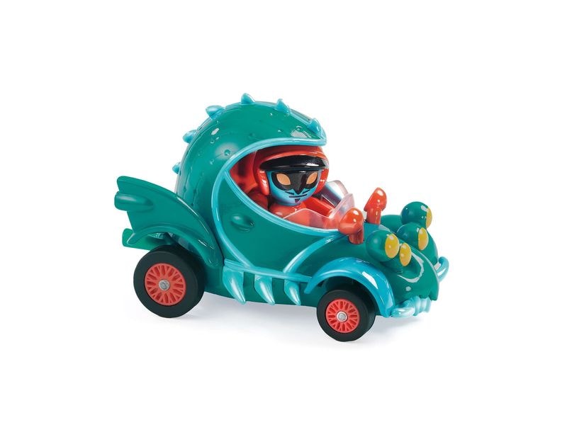 DJECO Rennwagen Crazy Motors – Funny Beast Spielzeugauto aus Metall mit fest installierter Fahrerfigur
