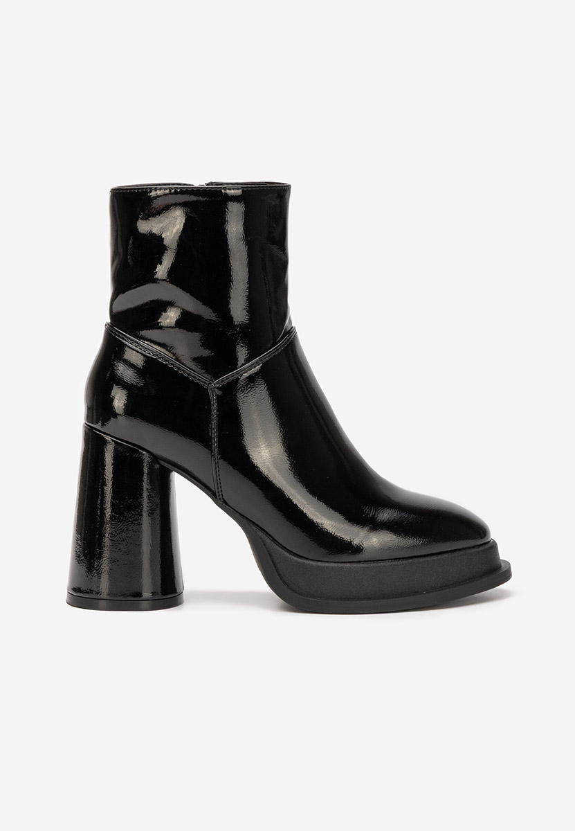 Bottines à gros talon noires Amiela