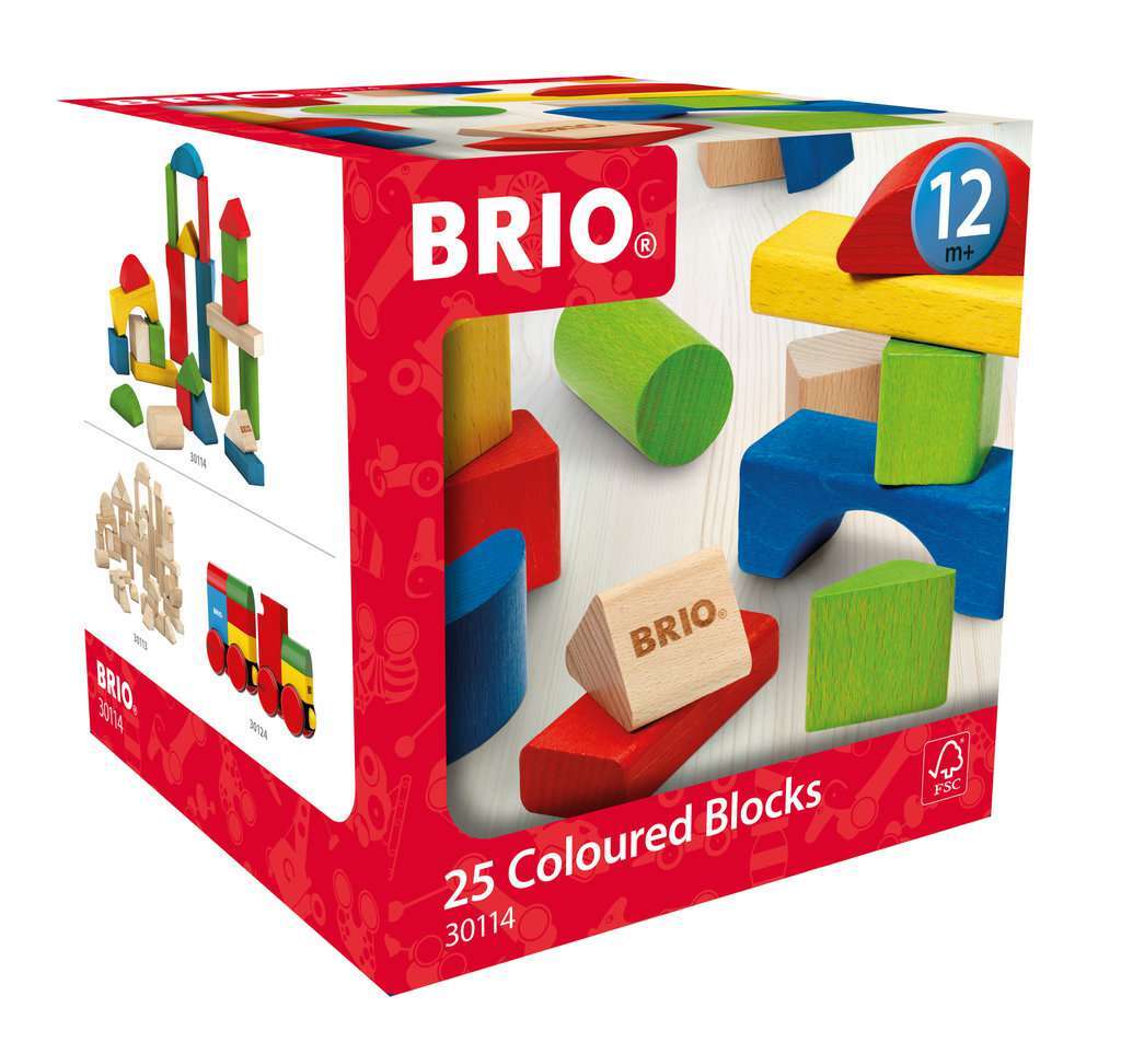 BRIO Spiel Bunte Holzbausteine 25Teile