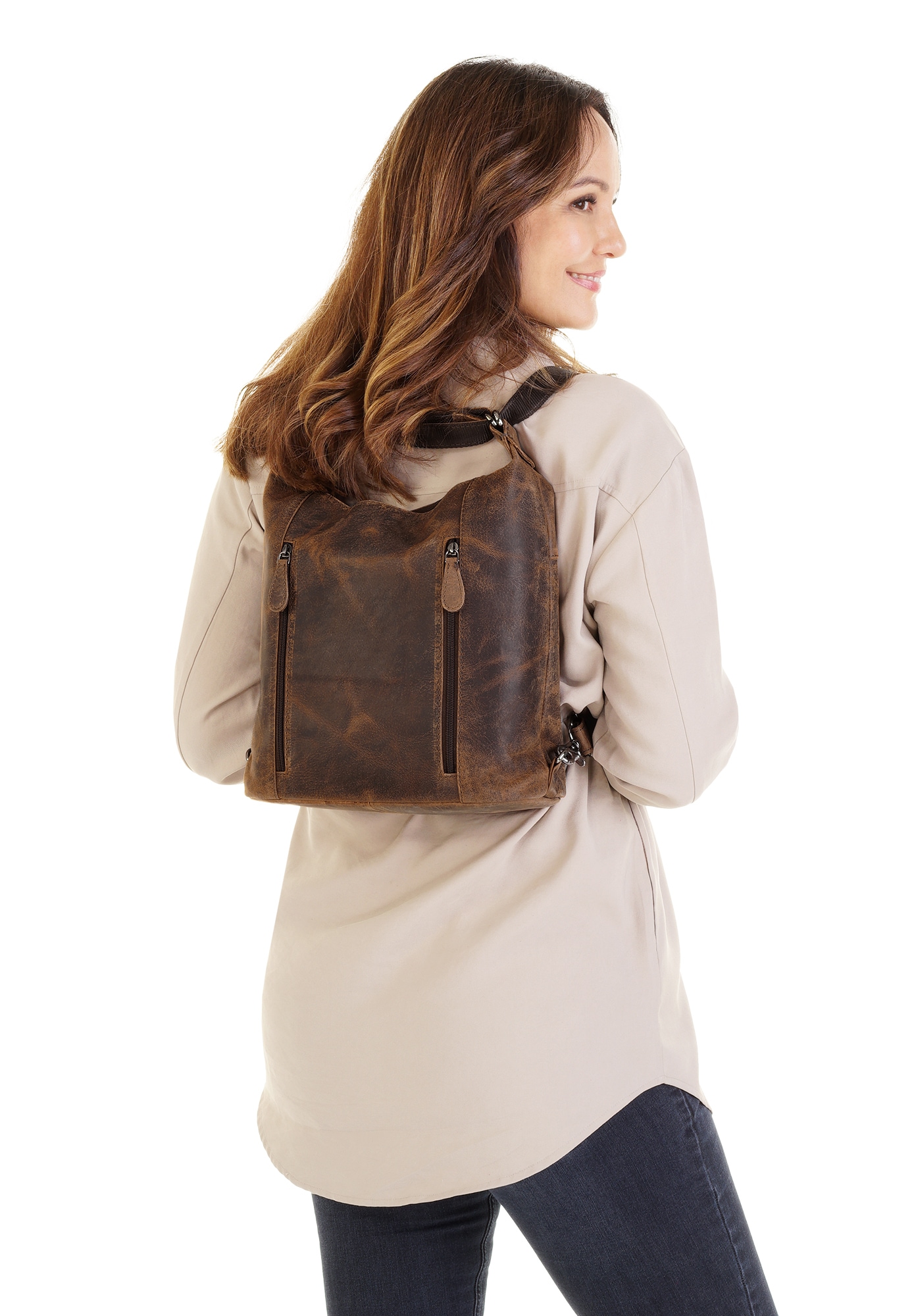 Bagan Cityrucksack echt Leder