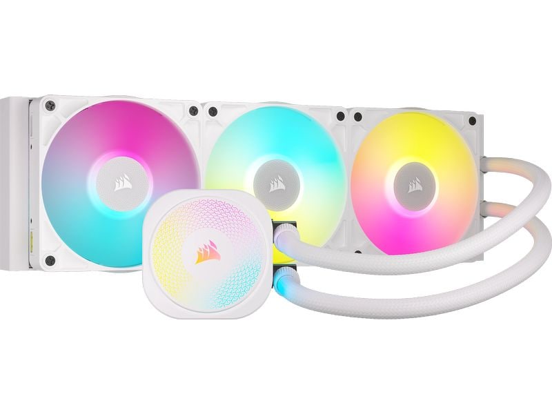 Corsair Wasserkühlung ICUE Link Titan 360 RX RGB Weiss CPU-Flüssigkeitskühler mit RX120 RGB-Lüftern