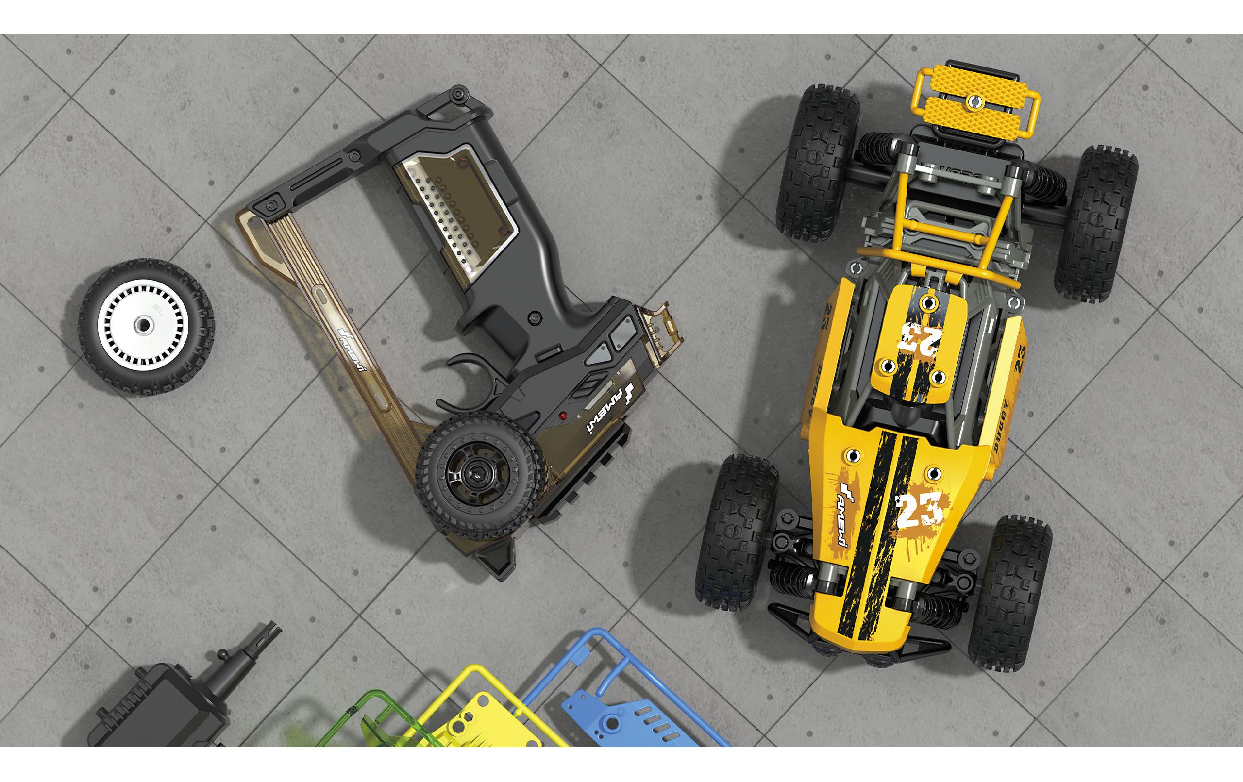 Buggy CoolRC DIY Oldscool 2WD Bausatz, 1:18Kleiner RC Buggy zum selber zusammenbauen