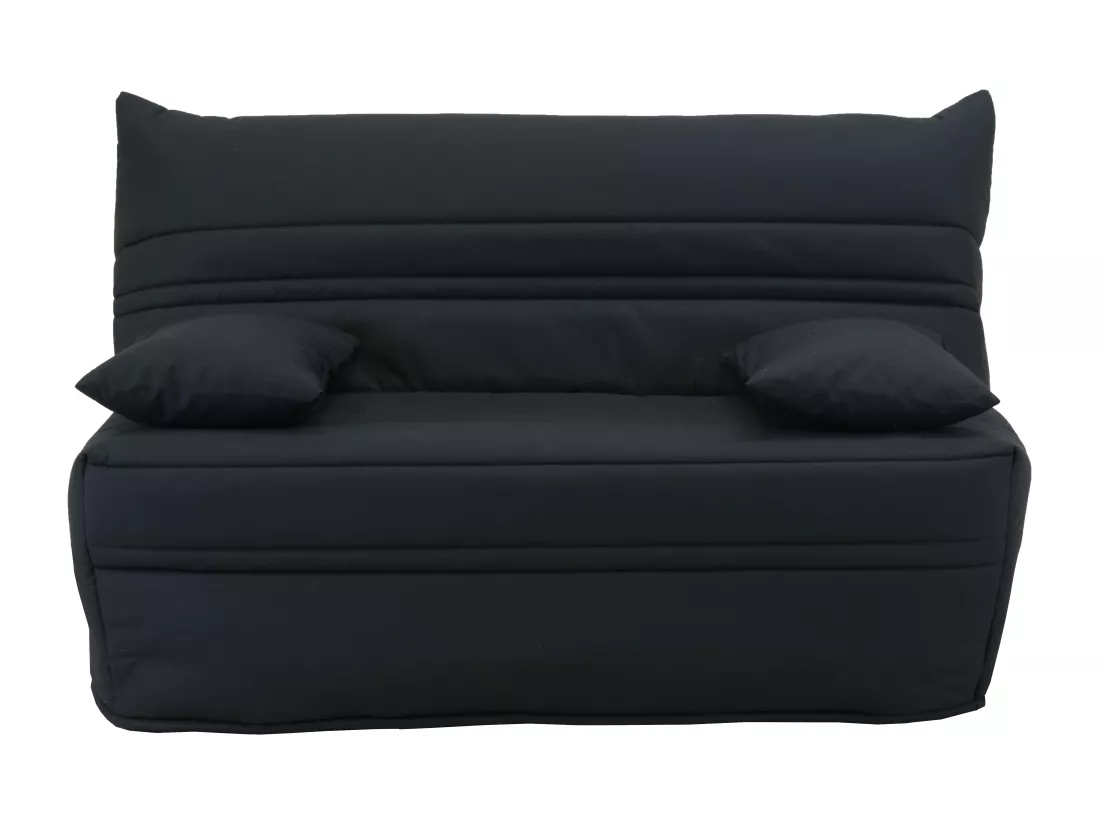 Canapé convertible BZ 100% coton fermeture assistée, 160x200 cm noir CANYON III