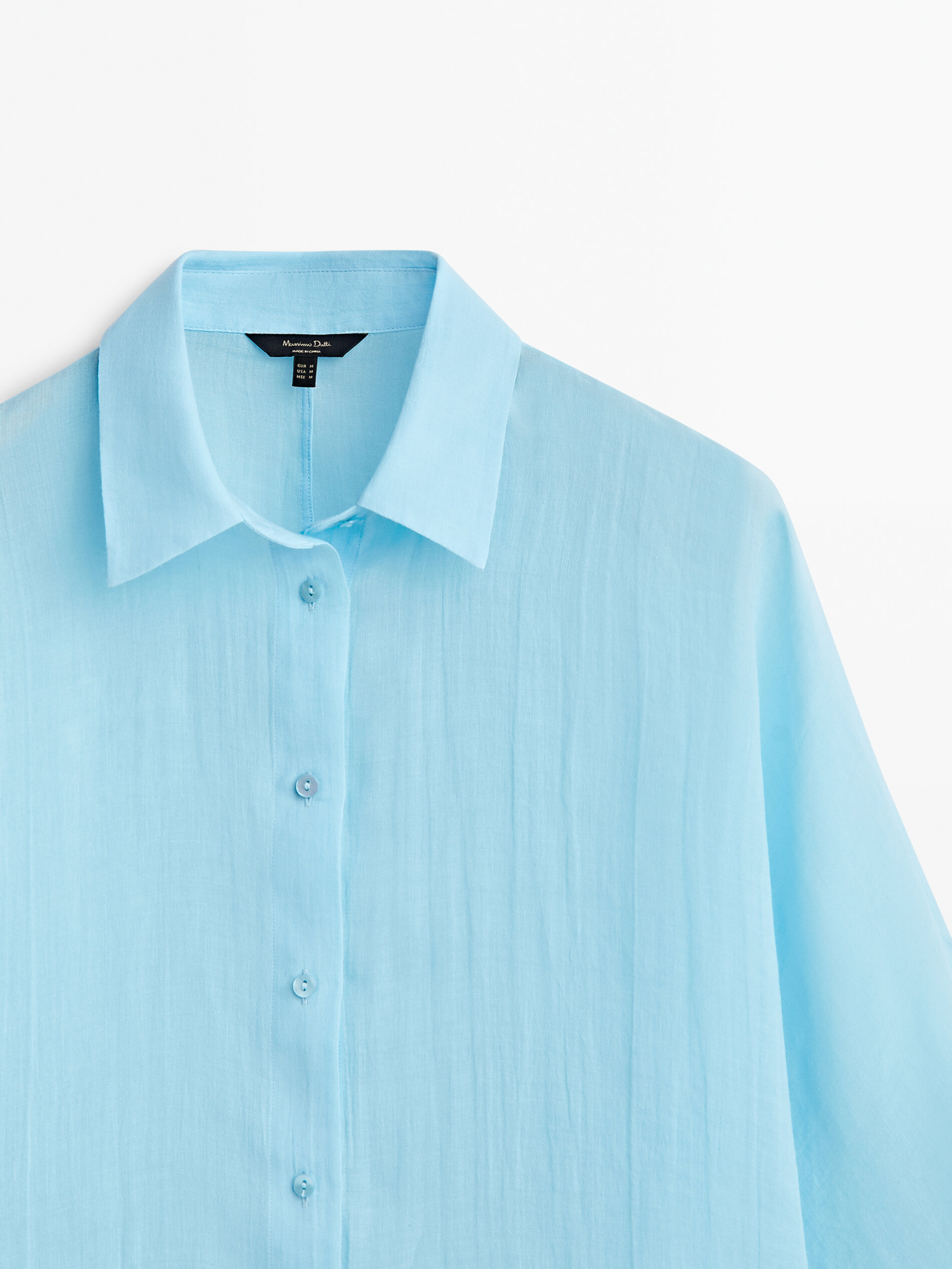 Camisa murciélago manga 100% rami - AZUL