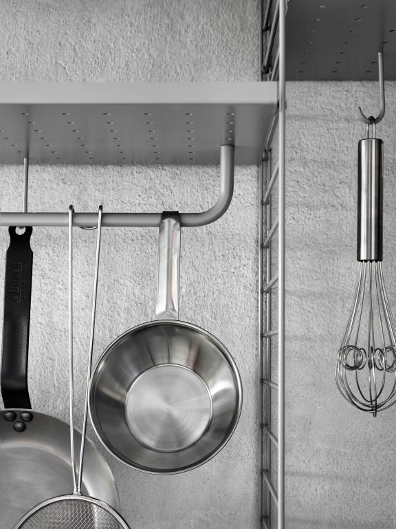 String Furniture Metal shelf low edge 78x30 1-pack wit