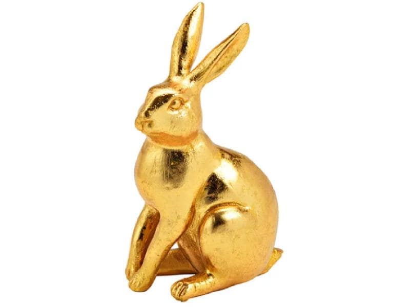 G. Wurm Hase Gold Goldhase Dekofigur