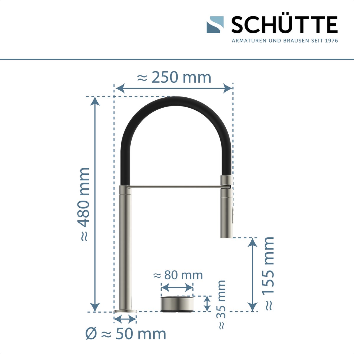 Schutte Aquadot digitale keukenkraan met smart control RVS