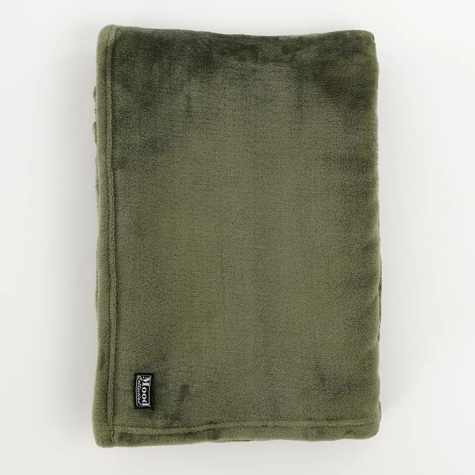 Mica Decorations Famke Fleece Plaid - 180 x 130 cm - Donkergroen