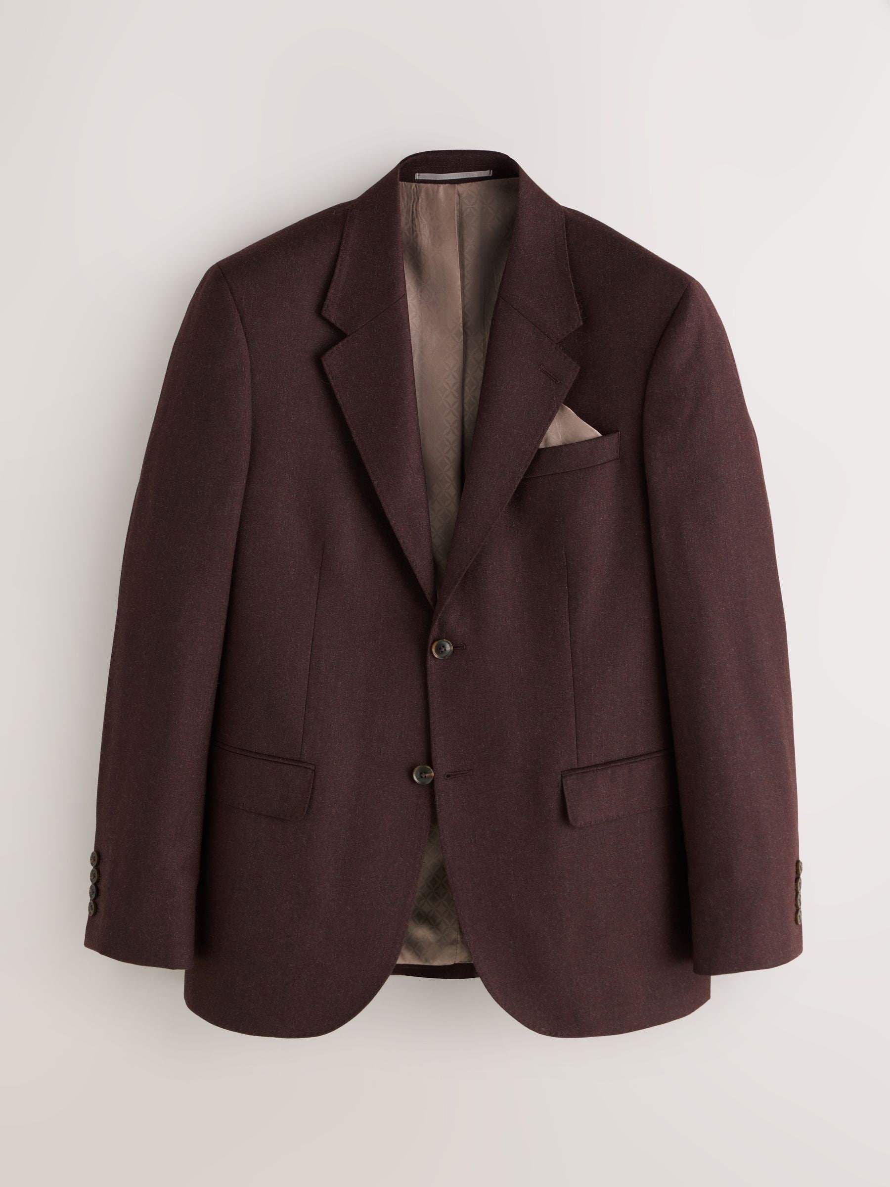 Bordeauxrood - Slim Fit - Signature Zignone Italian Wool Cashmere Blend Flannel Suit Jacket