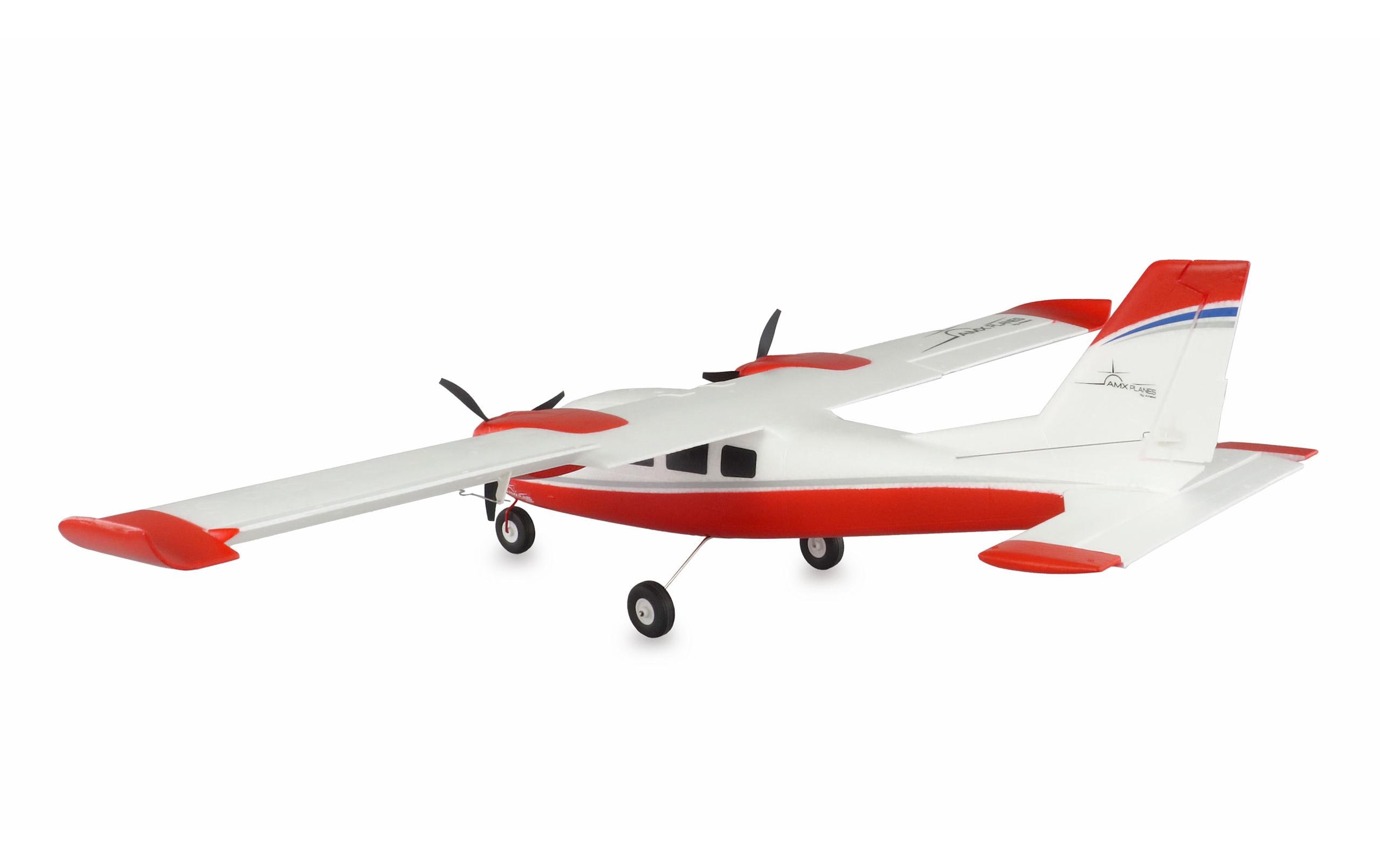 Motorflugzeug P68 Hochdecker 850 mm Rot, PNP<br>Zweimotoriges Trainer-Flugmodell