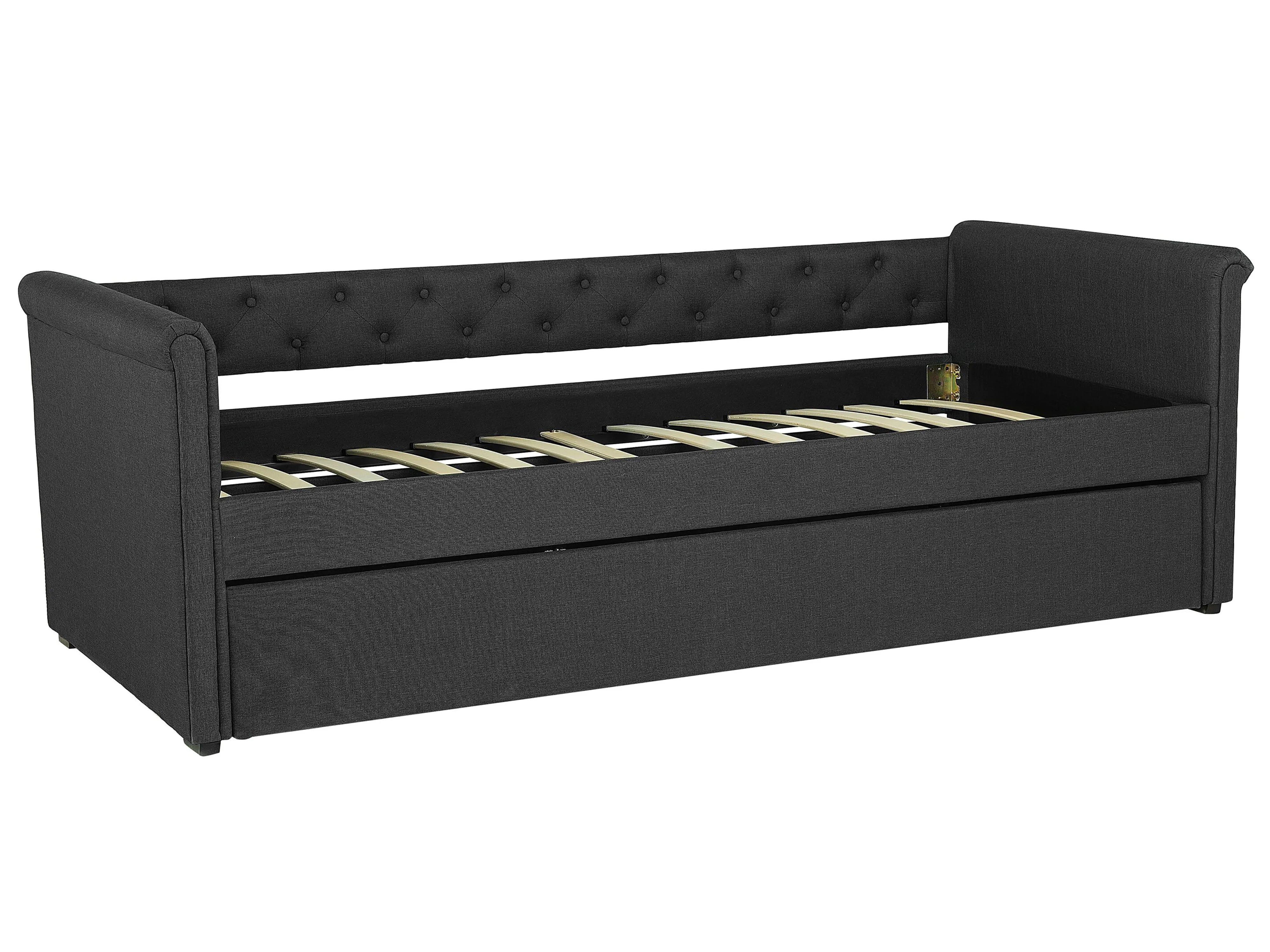 Onderschuifbed Stof LIBOURNE 80 x 200 cm Donkergrijs