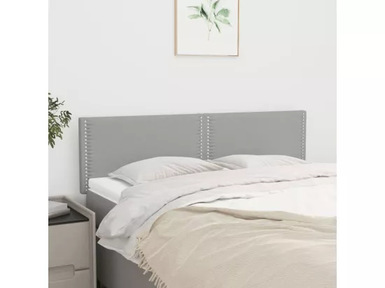Têtes de lit 2 pcs Gris clair 72x5x78/88 cm Tissu