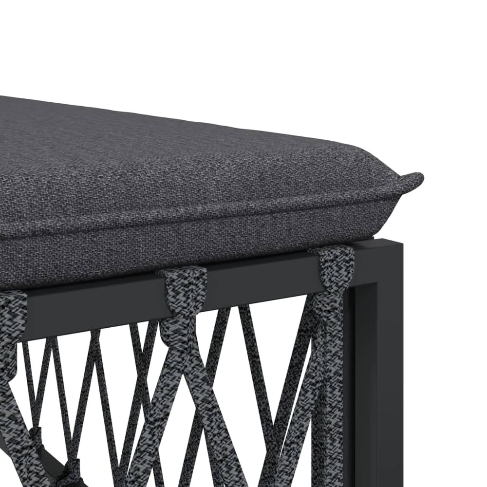 Salon de jardin meuble d'extérieur ensemble de mobilier 7 pièces avec coussins anthracite acier