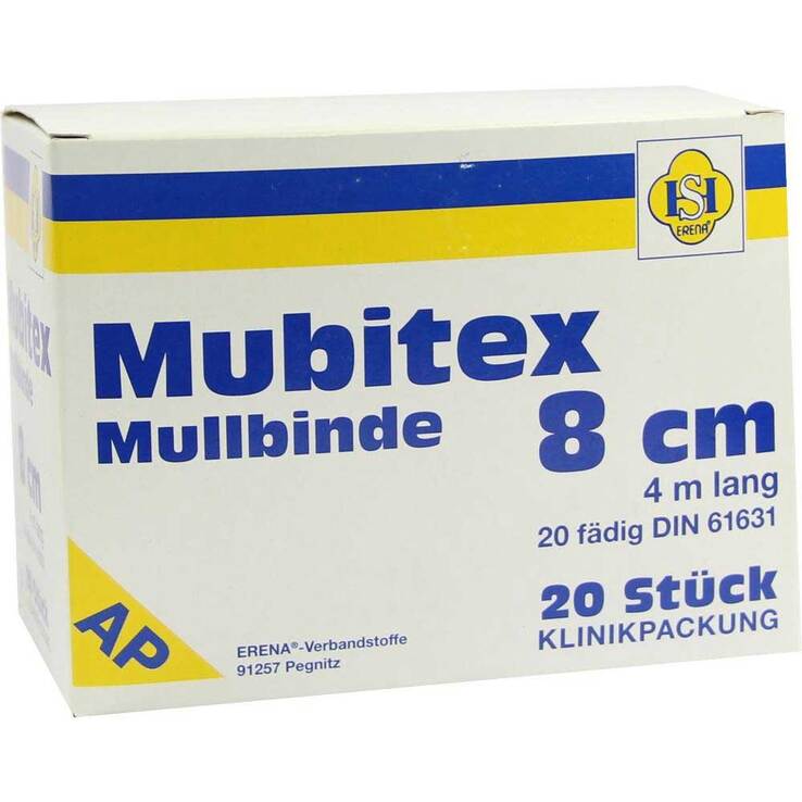 Mubitex Mullbinden 8cm ohne, 20 St