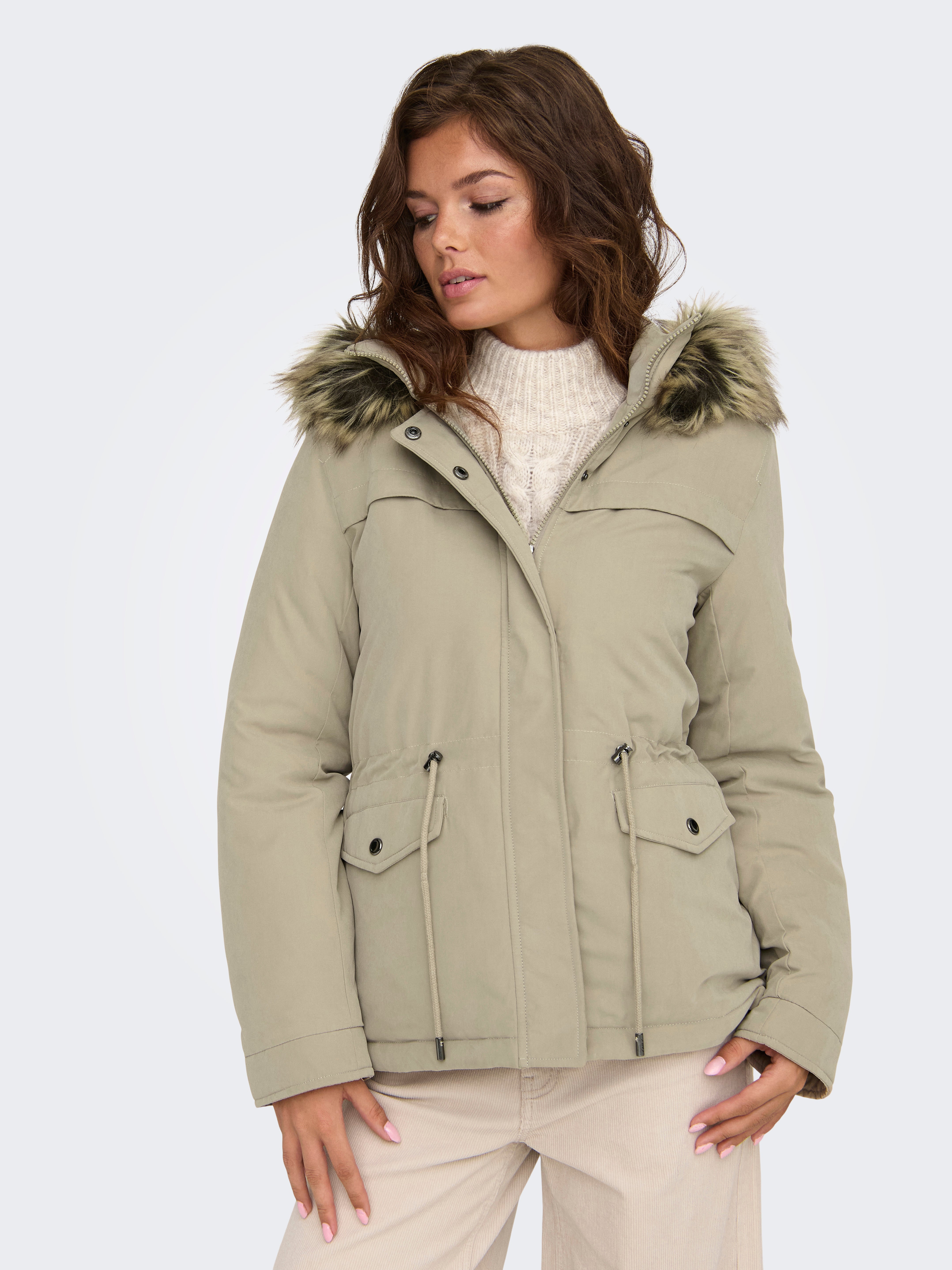 ONLLINNEA Langer Parka Weathered Teak