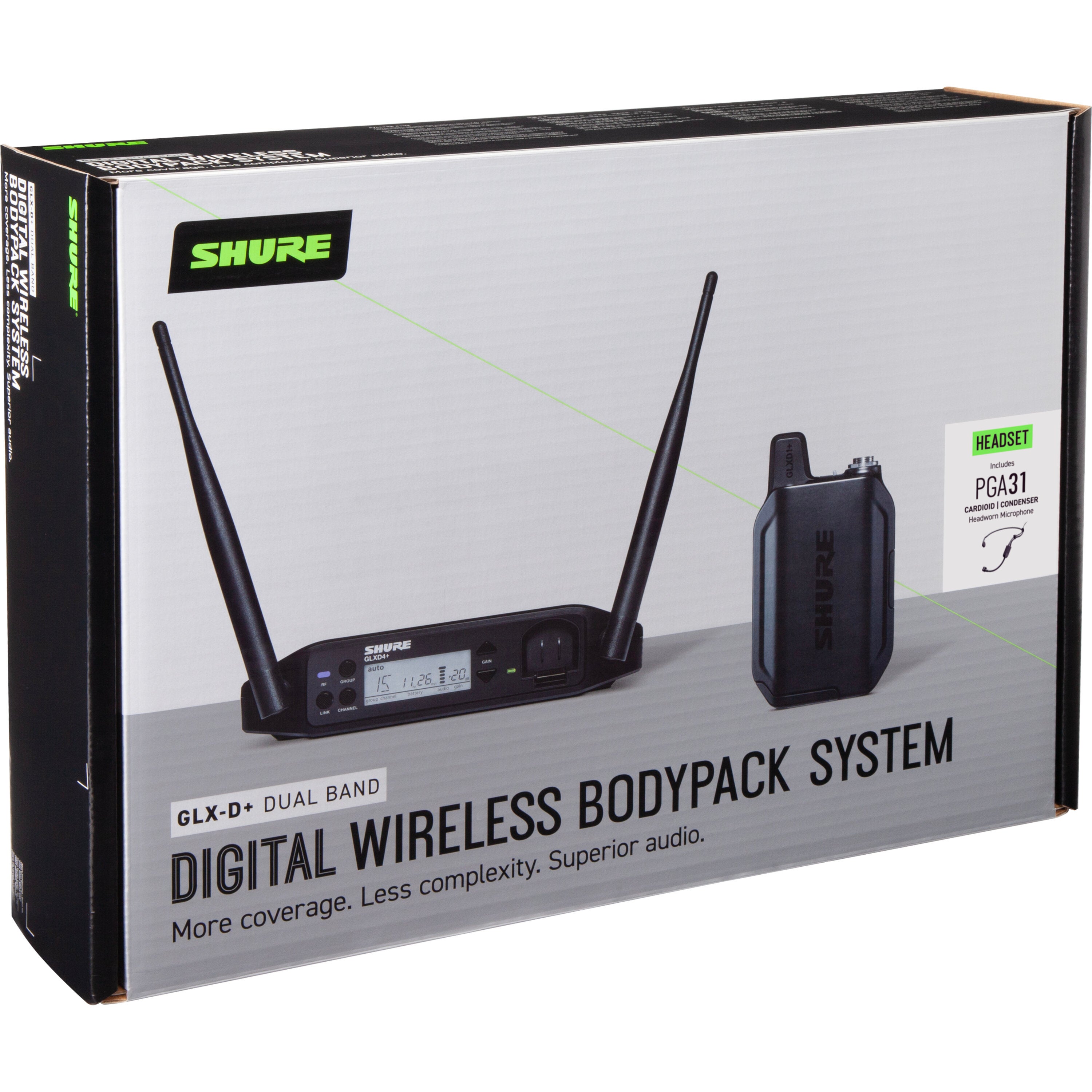 Shure GLXD14+/PGA31 digitaal draadloos headsetsysteem