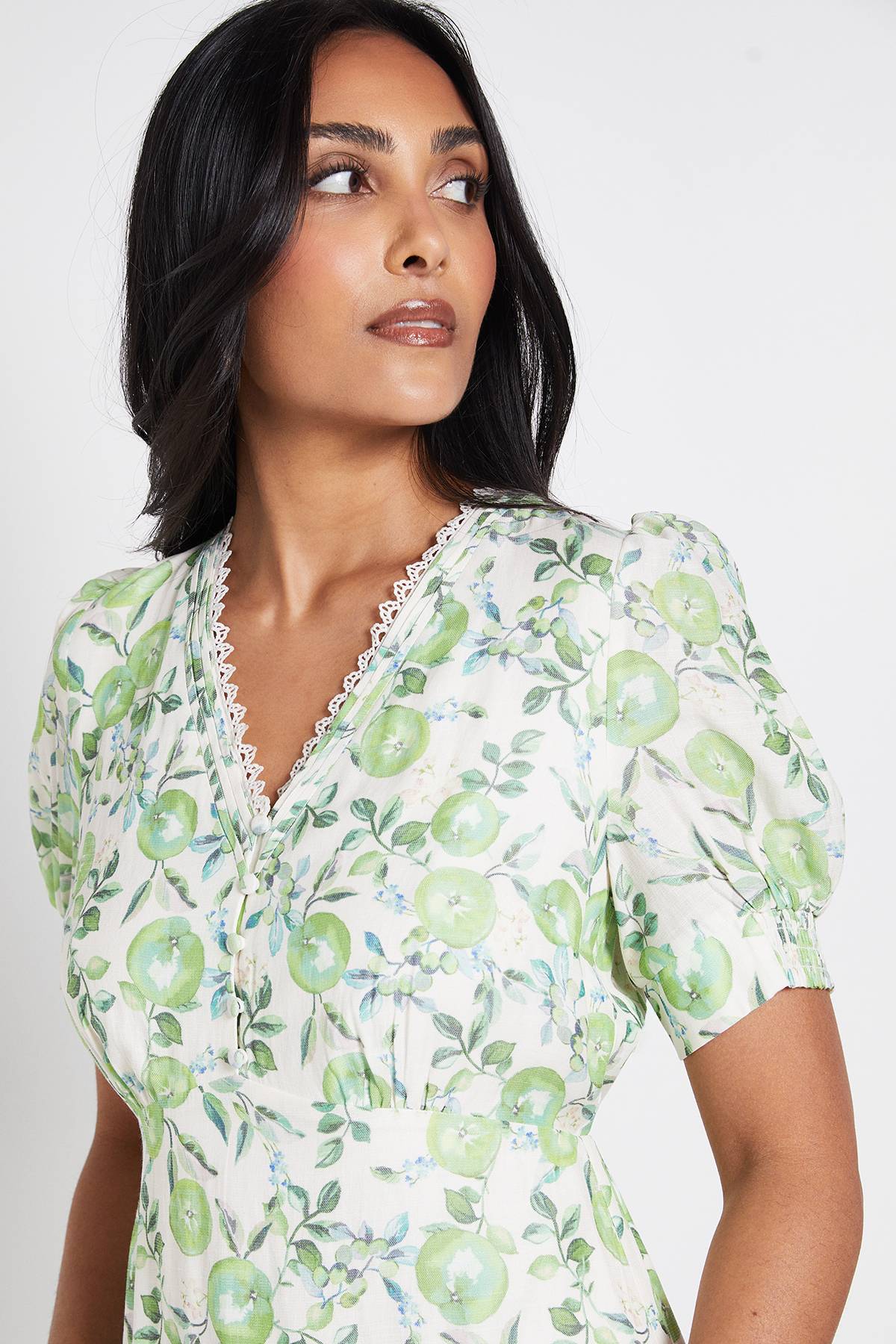 Wallis Robe Midi Florale À Boutons Pour Petite Taille Style Robe De Thé