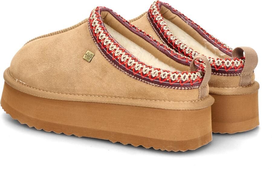 Nelson suède pantoffels cognac