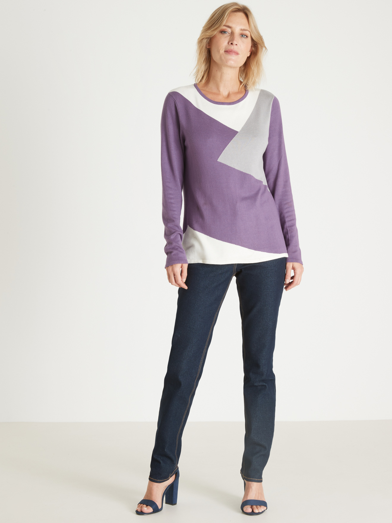 Pull en maille jersey intarsia