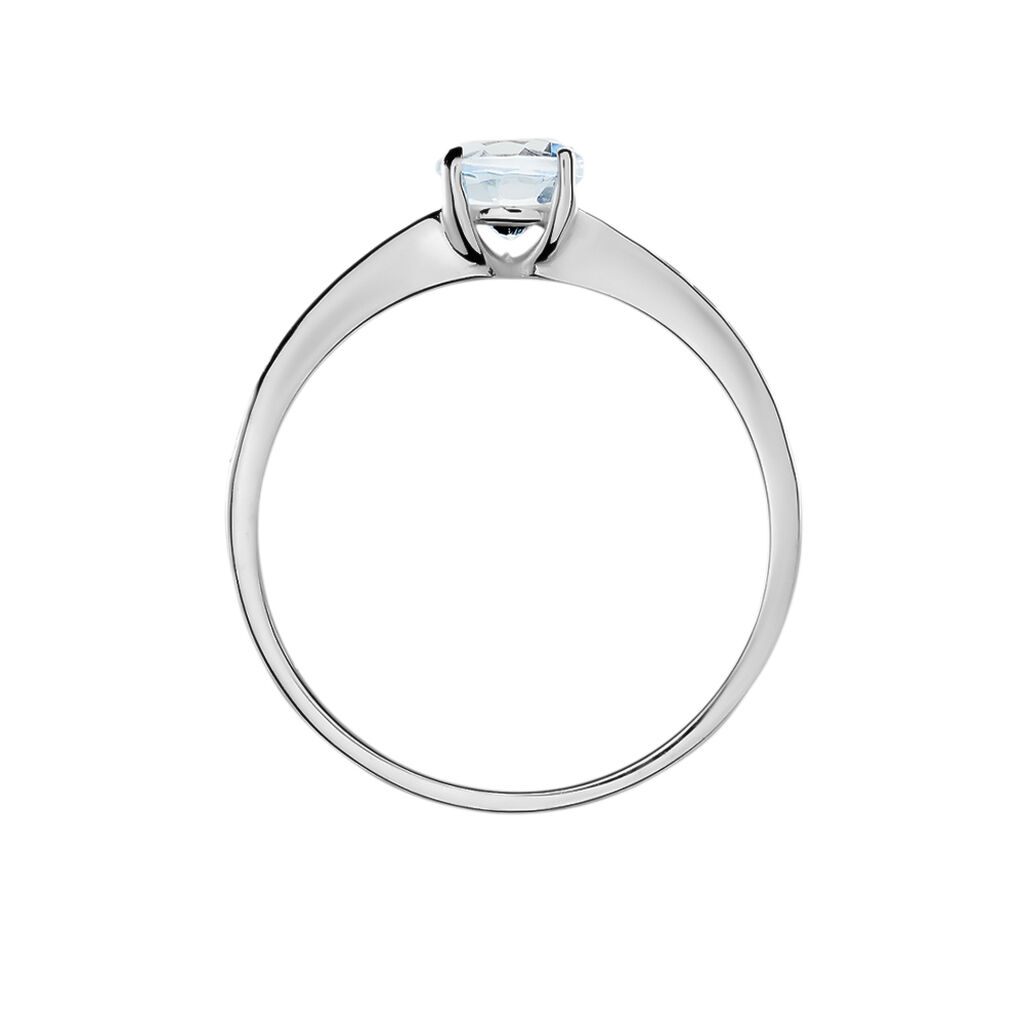 Bague Carrol Or Blanc Topaze Oxyde De Zirconium