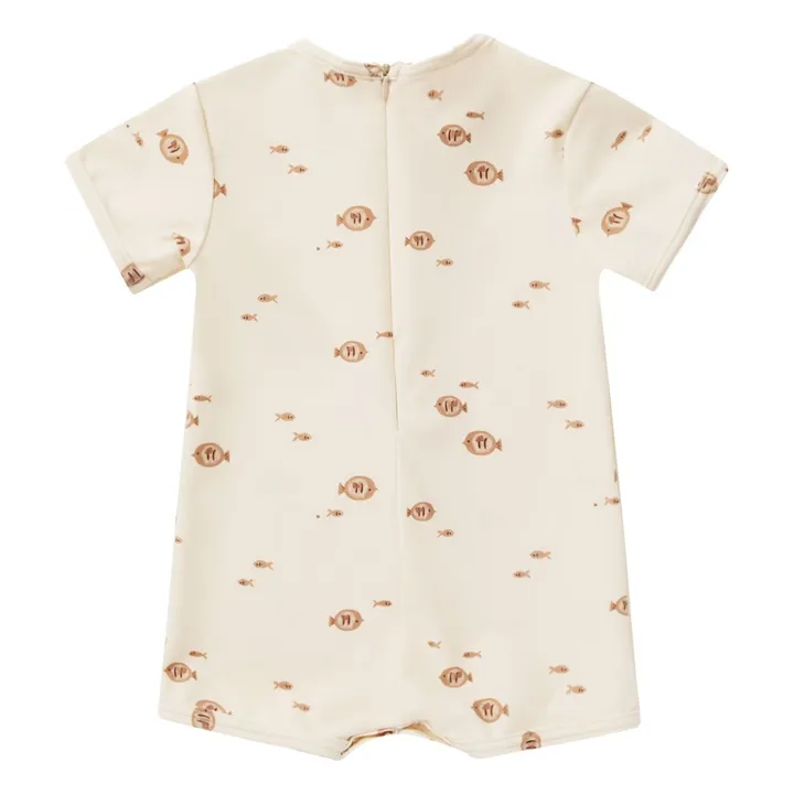 Rylee + Cru Combinaison Anti-UV Poissons | Ecru