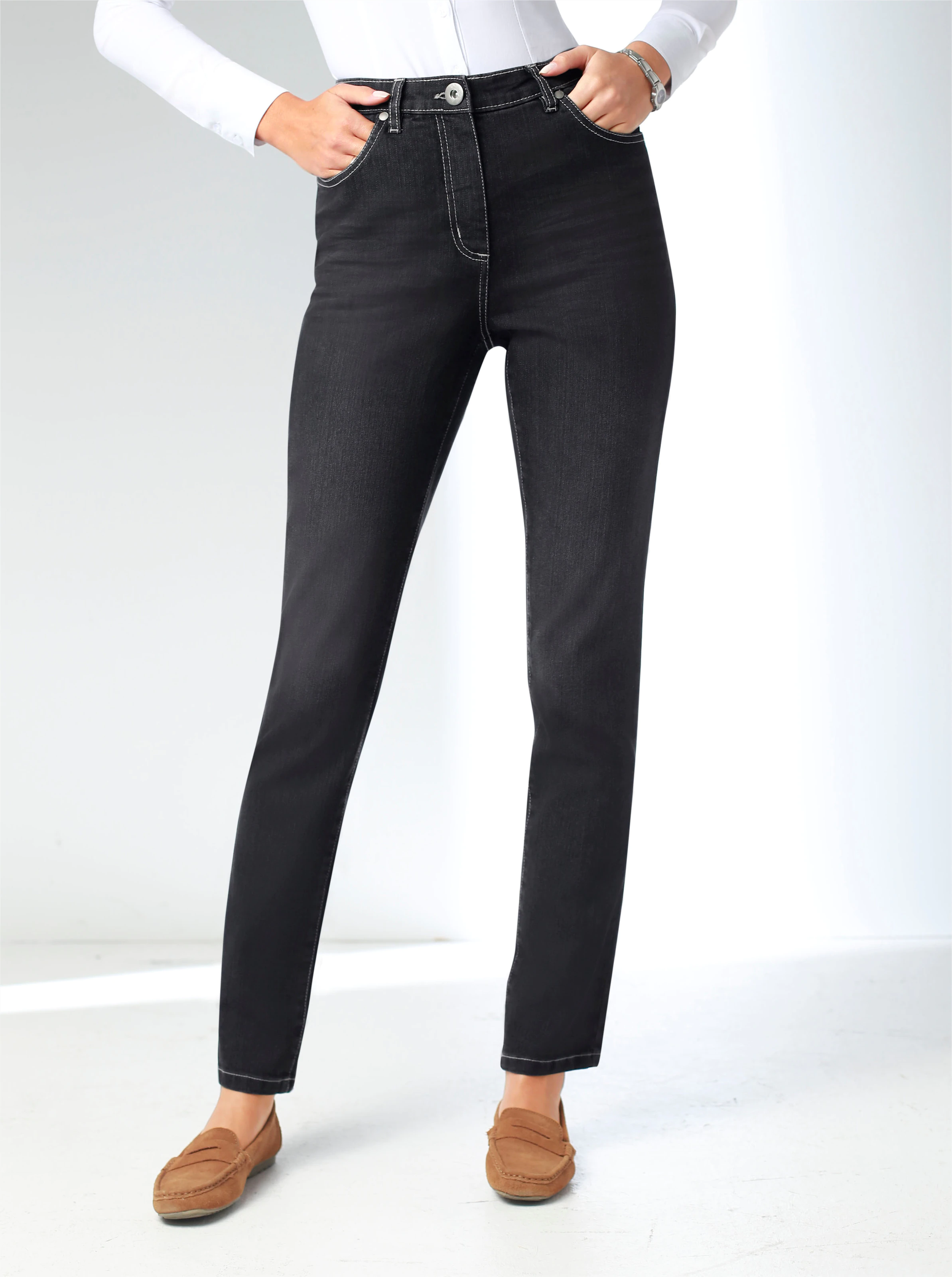 Stretch-Jeans in black-denim