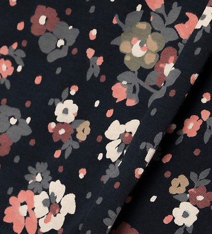Name It Leggings - NkfVivian - Noos - Dark Sapphire m. Blomster