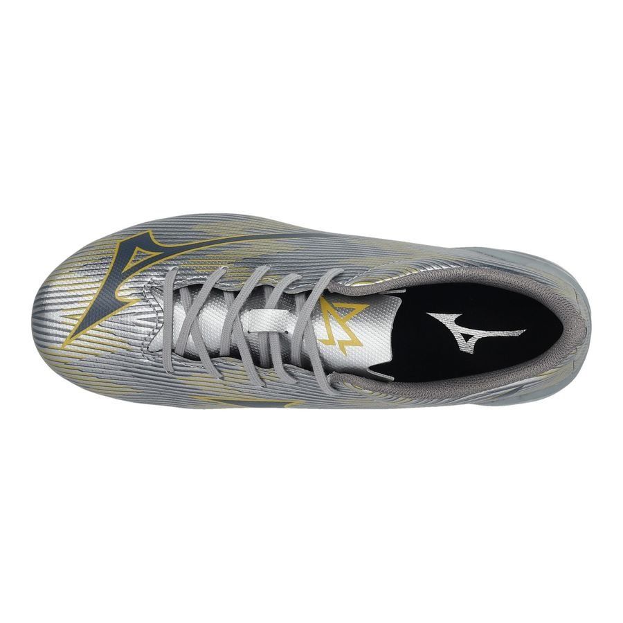 Mizuno Alpha II Select FG/AG Platinum Silver - Argent/Doré Enfant