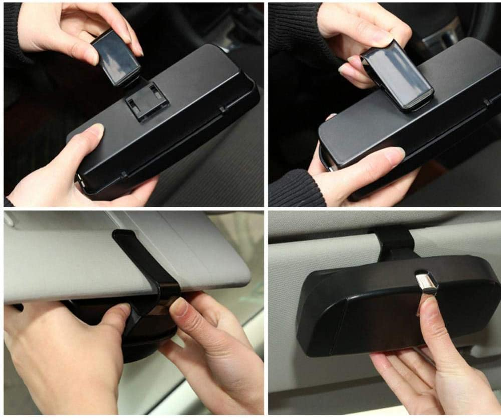 Universal Auto Organizer Sonnenblende Halter für Sonnenbrille / Münzen / Kreditkarten - Schwarz