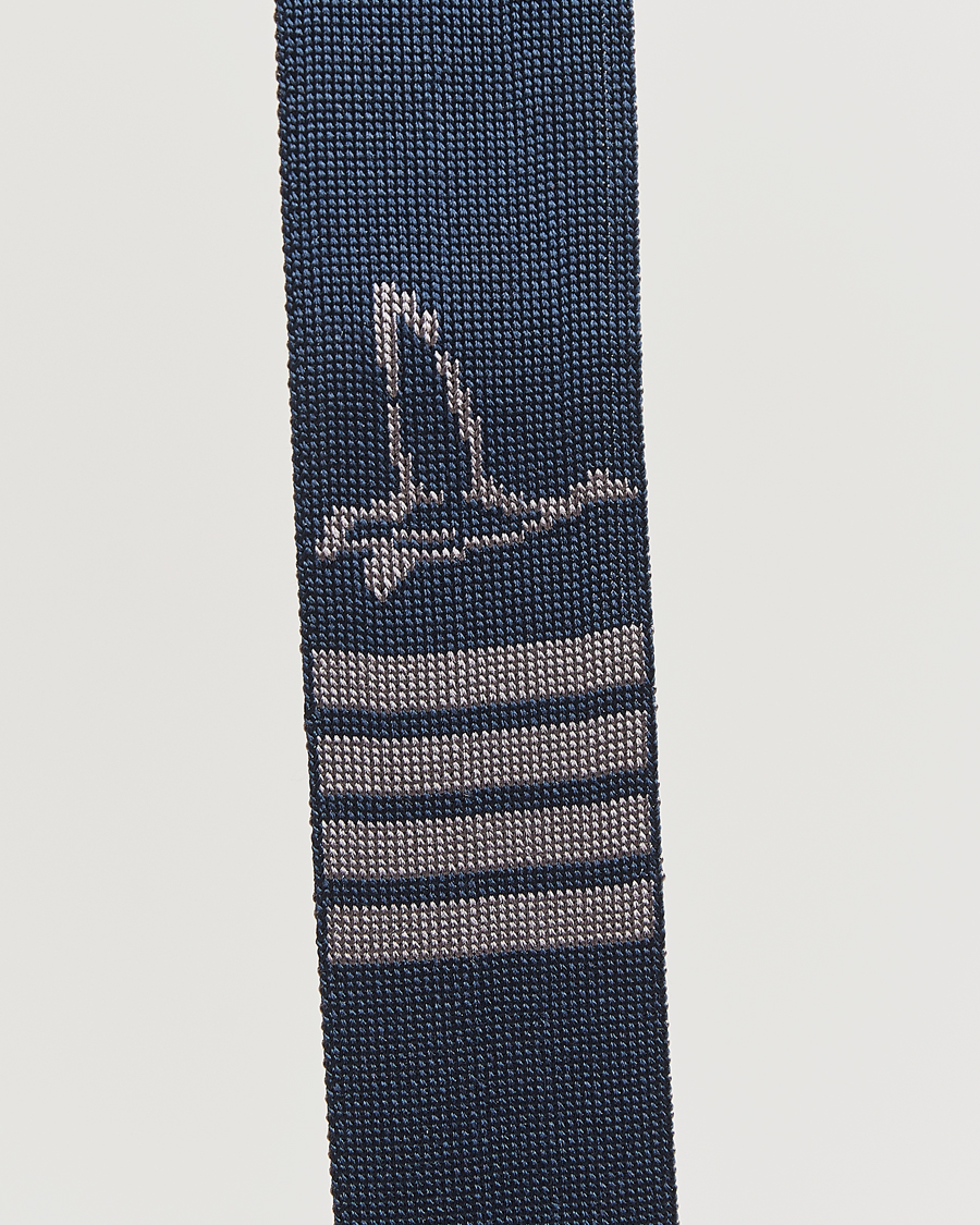 Thom Browne Jacquard Knit Tie Navy