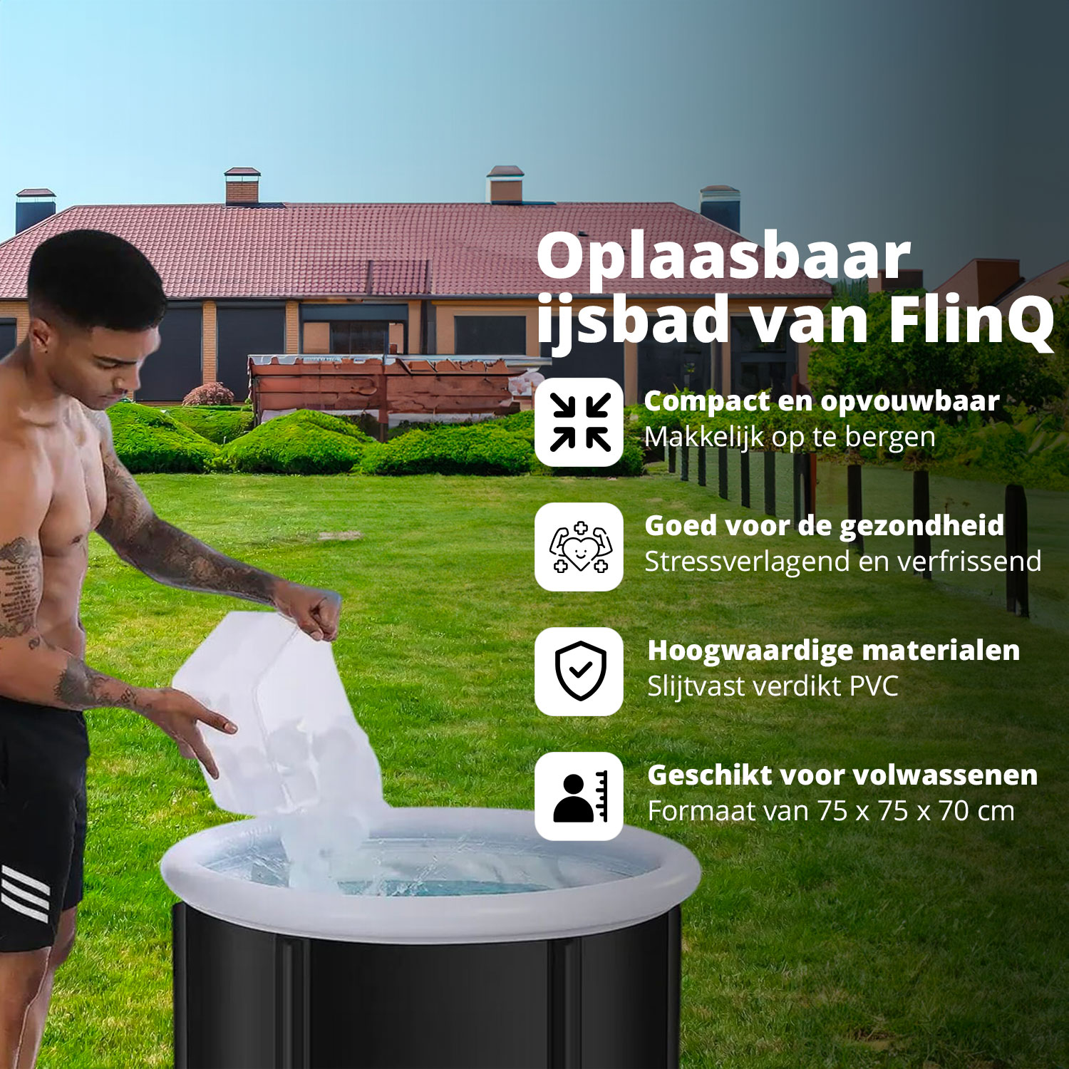 FlinQ opvouwbaar outdoor zitbad