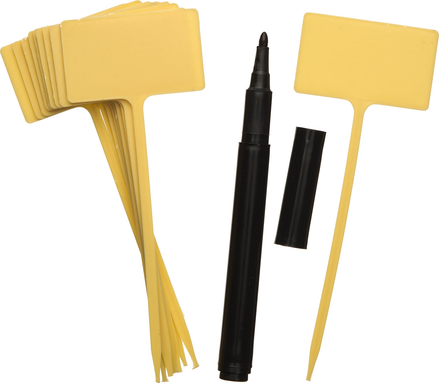 Nature plantenlabels met viltstift geel 13 cm 10 stuks