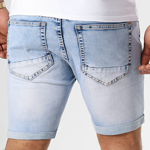 Short Jean Avec Dechirures LB054-B5 Bleu Clair