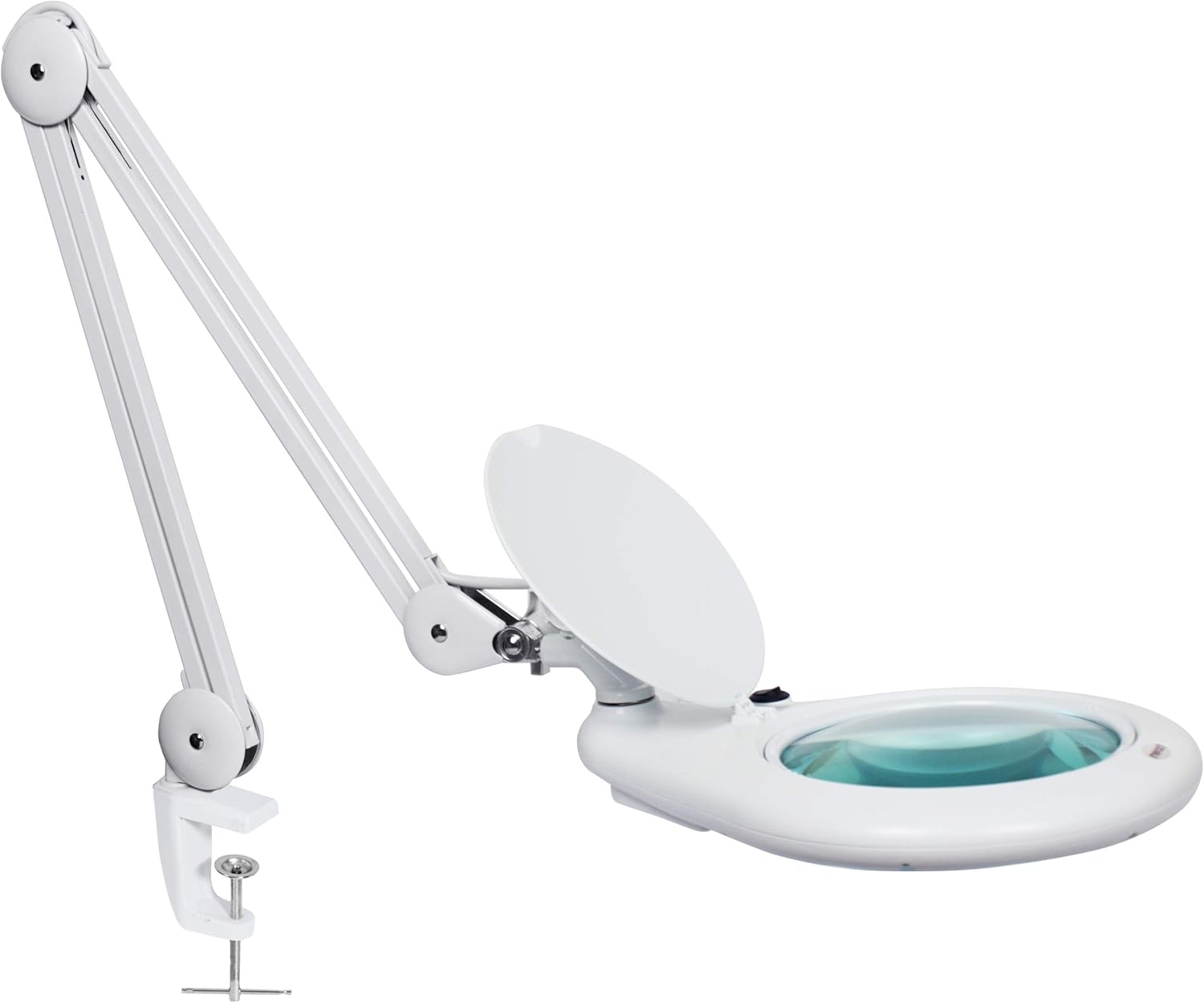 Neatfi Elite HD XL Super LED Lupenleuchte mit Klemme und verstellbarem Arm, 12W, 84 SMD, 5 Dioptrien, 6500K, augenfreundlich, platzsparend, blendfrei (18 cm, Weiß)