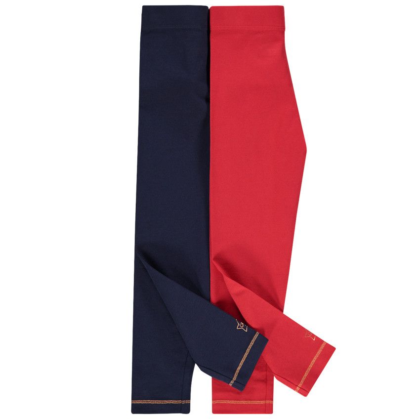 Lot de 2 leggings en jersey avec print fantaisie - Rouge
