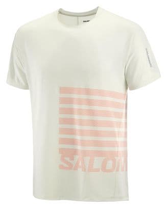 Maillot manches courtes Salomon Sense Aero Graphic Blanc/Rouge Homme