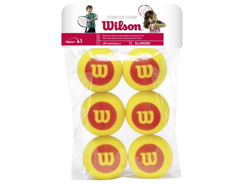 Wilson Tennisball Starter gelb Set mit 6 Bällen