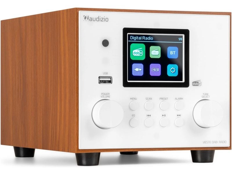 Audizio DAB  Radio Vieste Weiss DAB  Radio mit Stereo Lautsprecher und Subwoofer