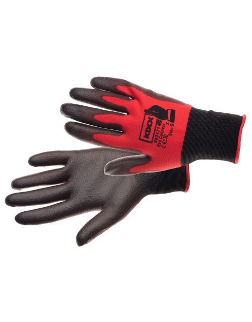 Kixx Tuinhandschoen Connect - Touch Rood&Zwart - Handschoenen
