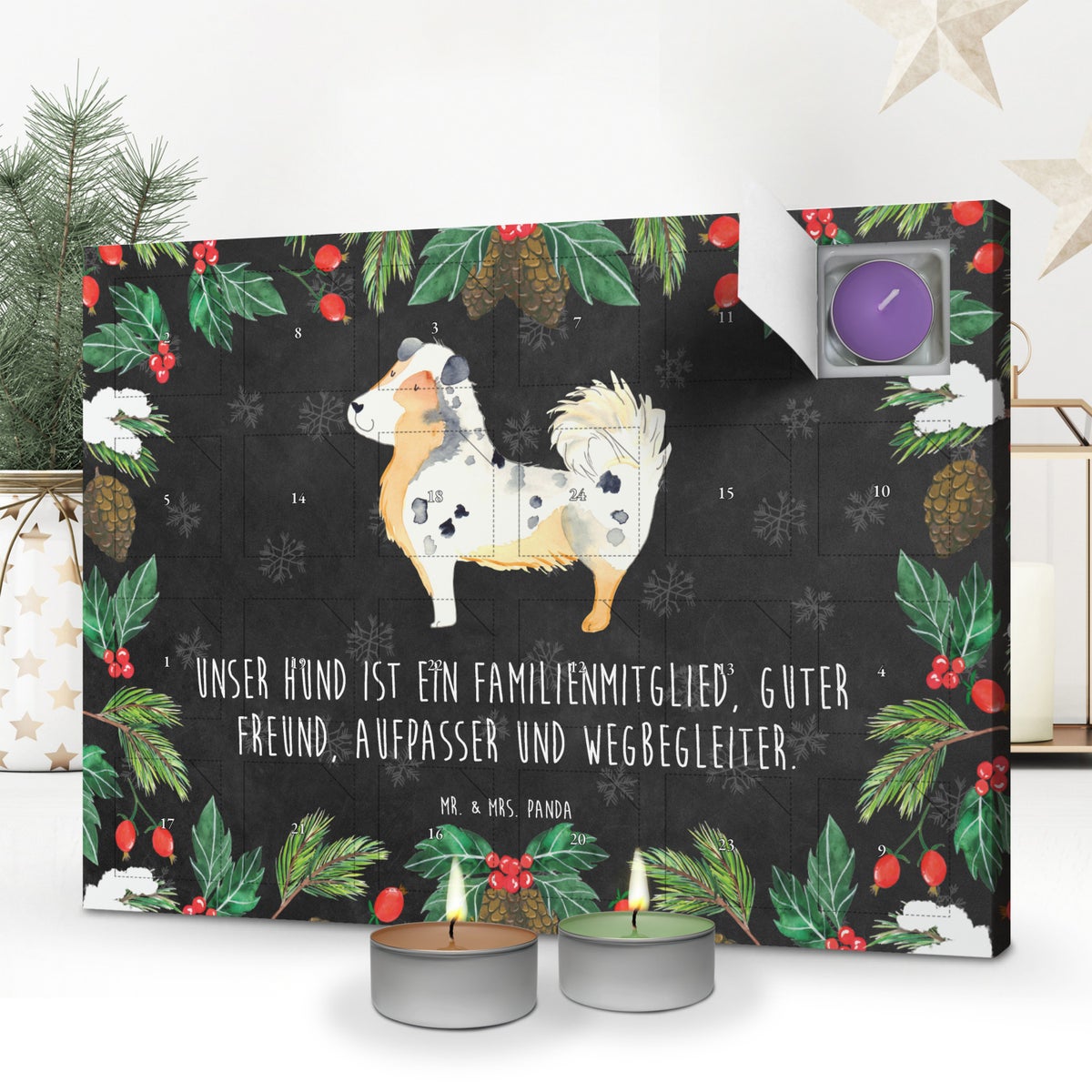 Mr. & Mrs. Panda Geurkaars Adventskalender Hond Australian Shepherd - Zwart