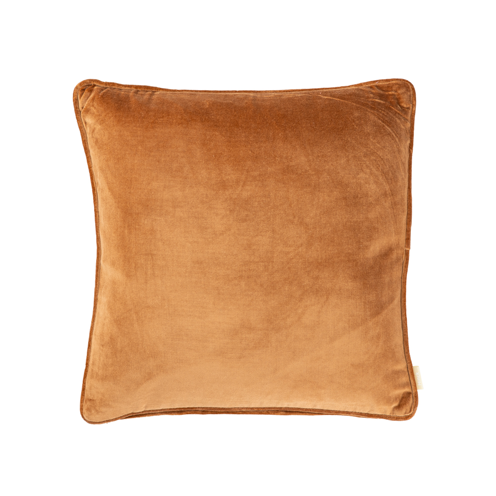 Sierkussen Cord piping velours cognac 45x45 cm