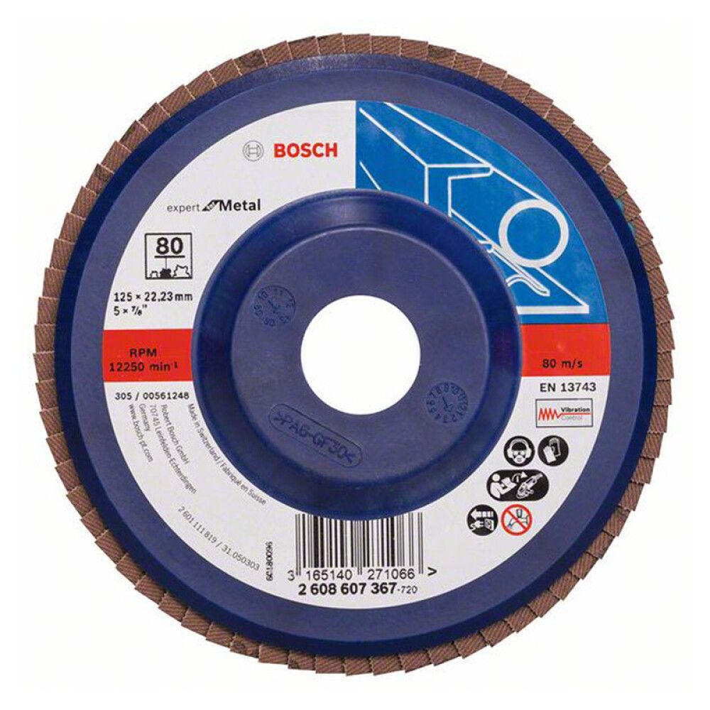 LAMELLSKIVE 125 K80 RAK BOSCH 22,2MM
