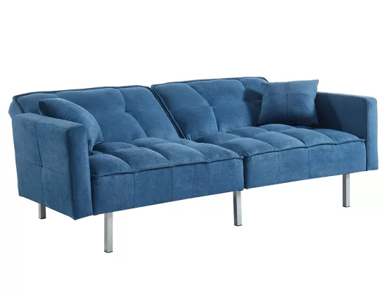 Canapé 3 places convertible clic-clac en tissu MINEY - Bleu