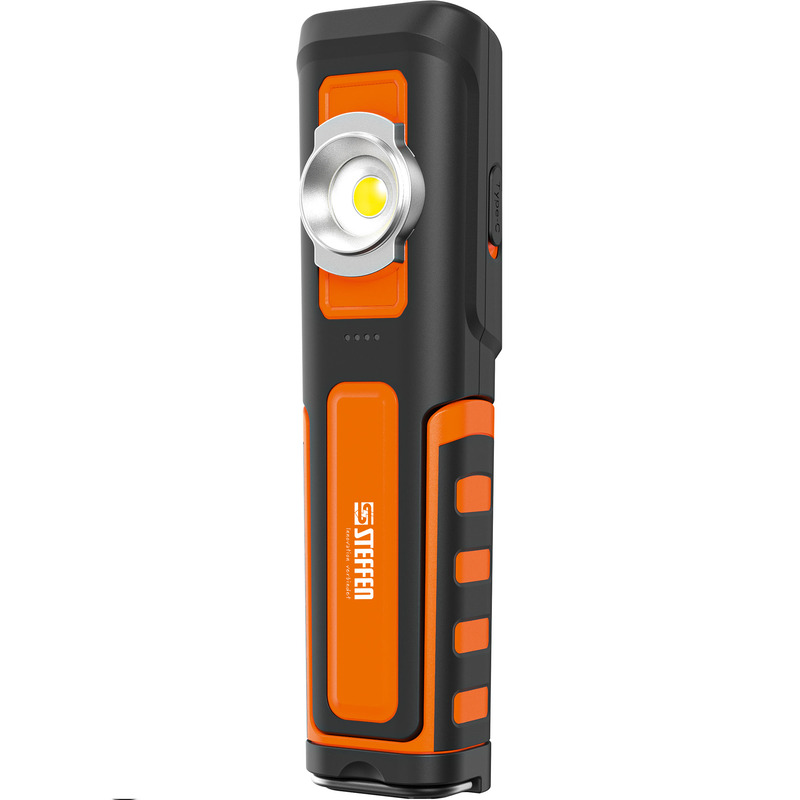 Steffen Akku-Arbeitsleuchte Worklight, 240° drehbar, 6 W, 600 lm, orange