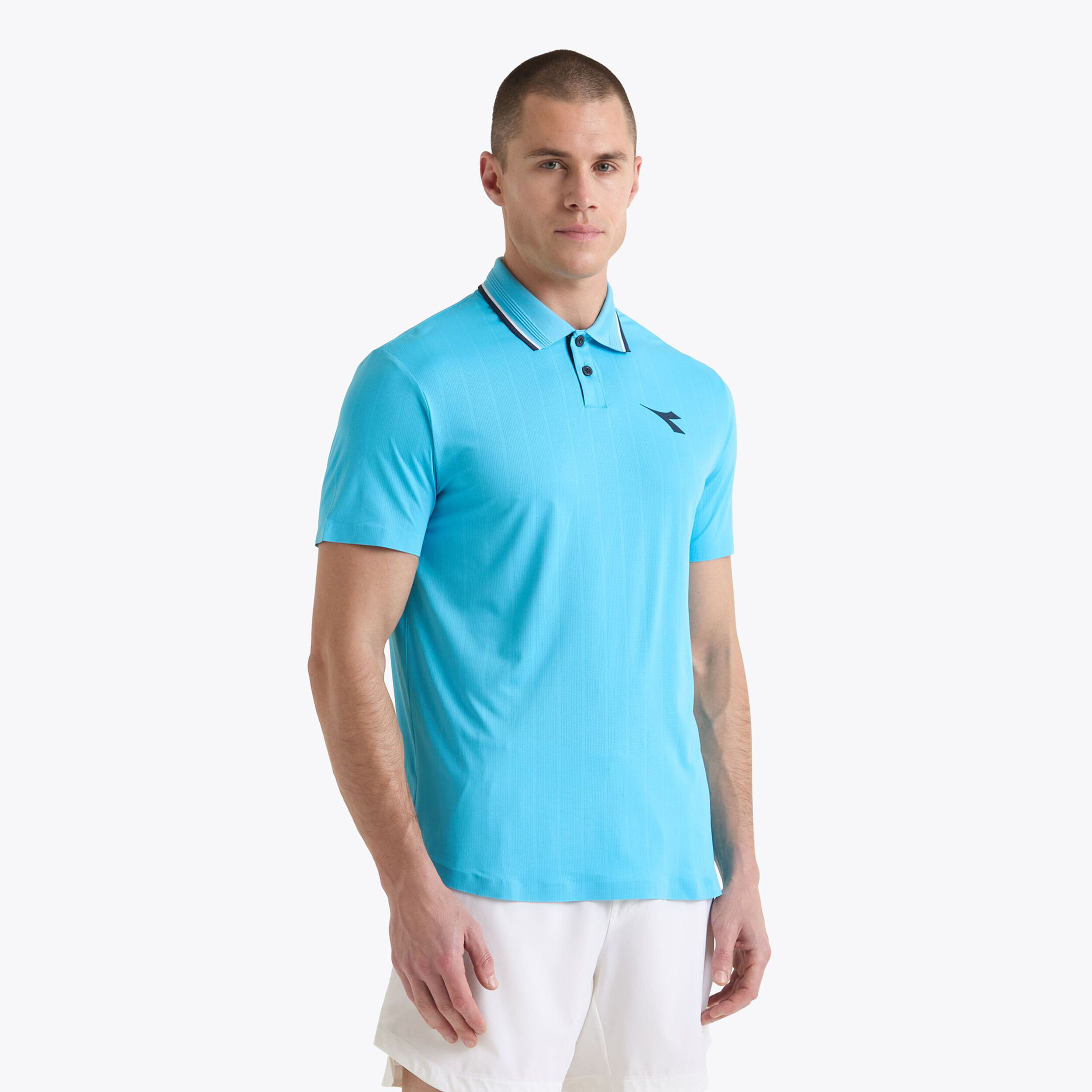 Diadora Icon Polo Hommes - Bleu Clair