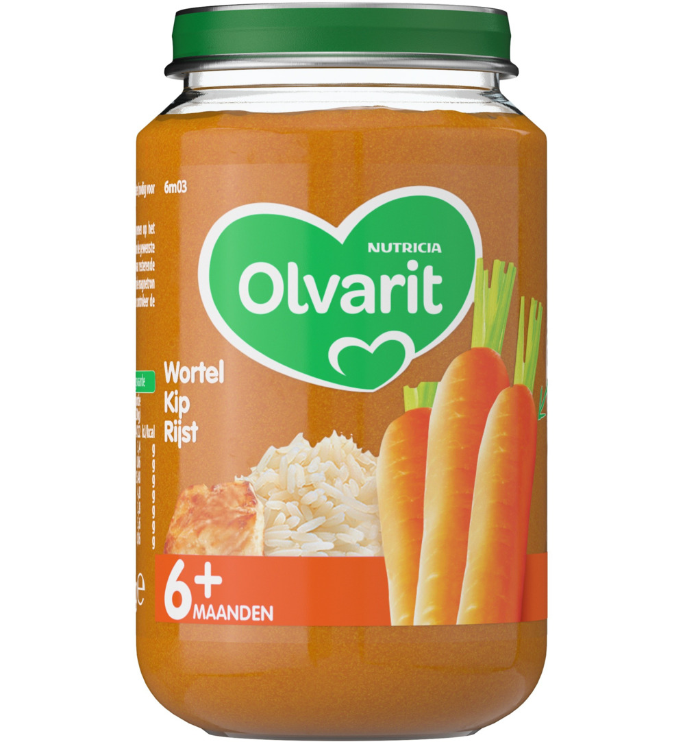 Olvarit Wortel kip rijst 6M03 (200 gr)