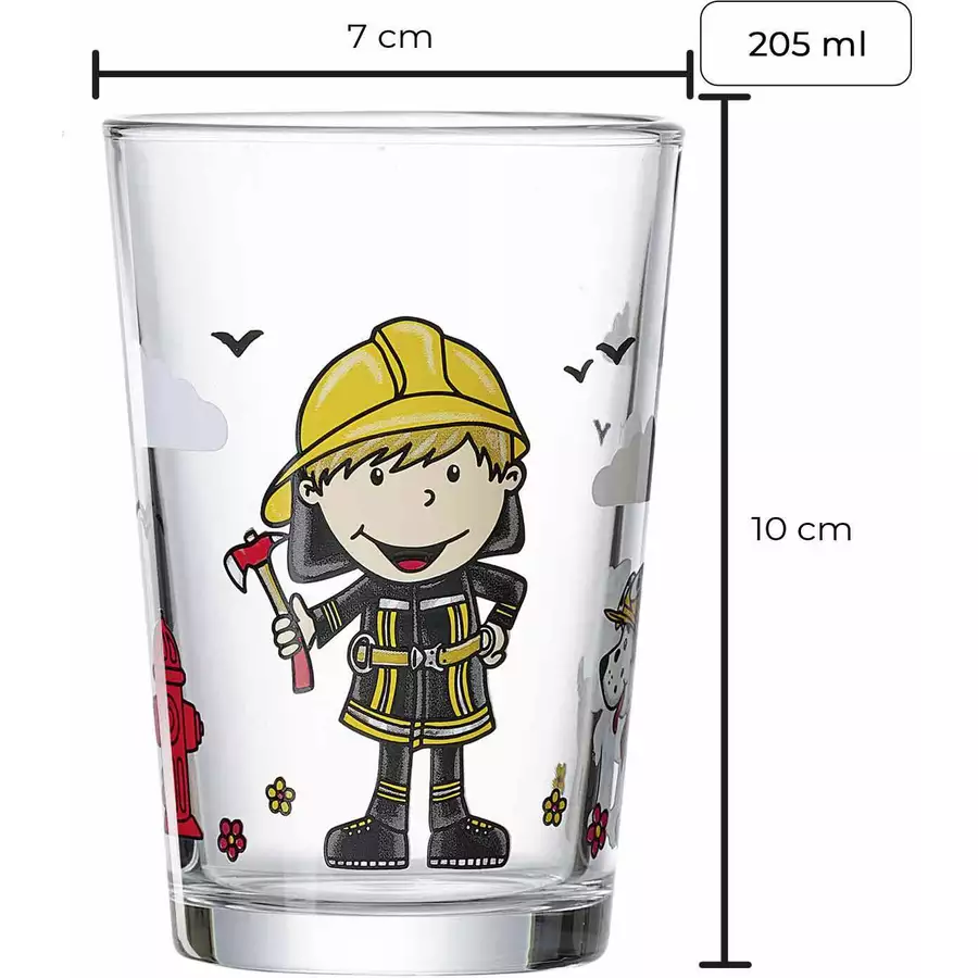 Ritzenhoff & Breker GmbH & Co. KG Kindergläser Feuerwehrmann Bernie 205 ml 6er Set bunt