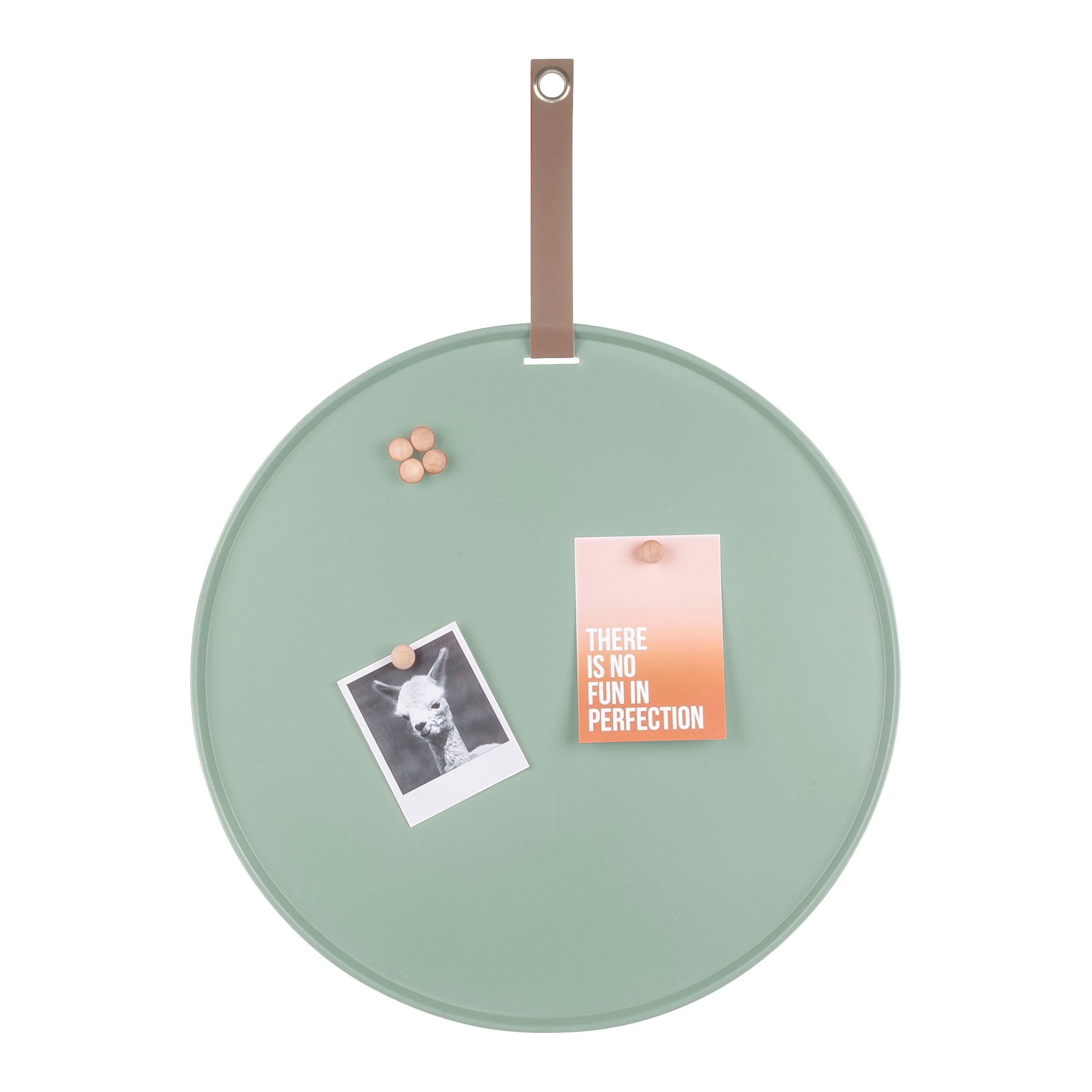 present time Perky Memo-/magneetbord Ã 50 cm - Groen vergrijsd