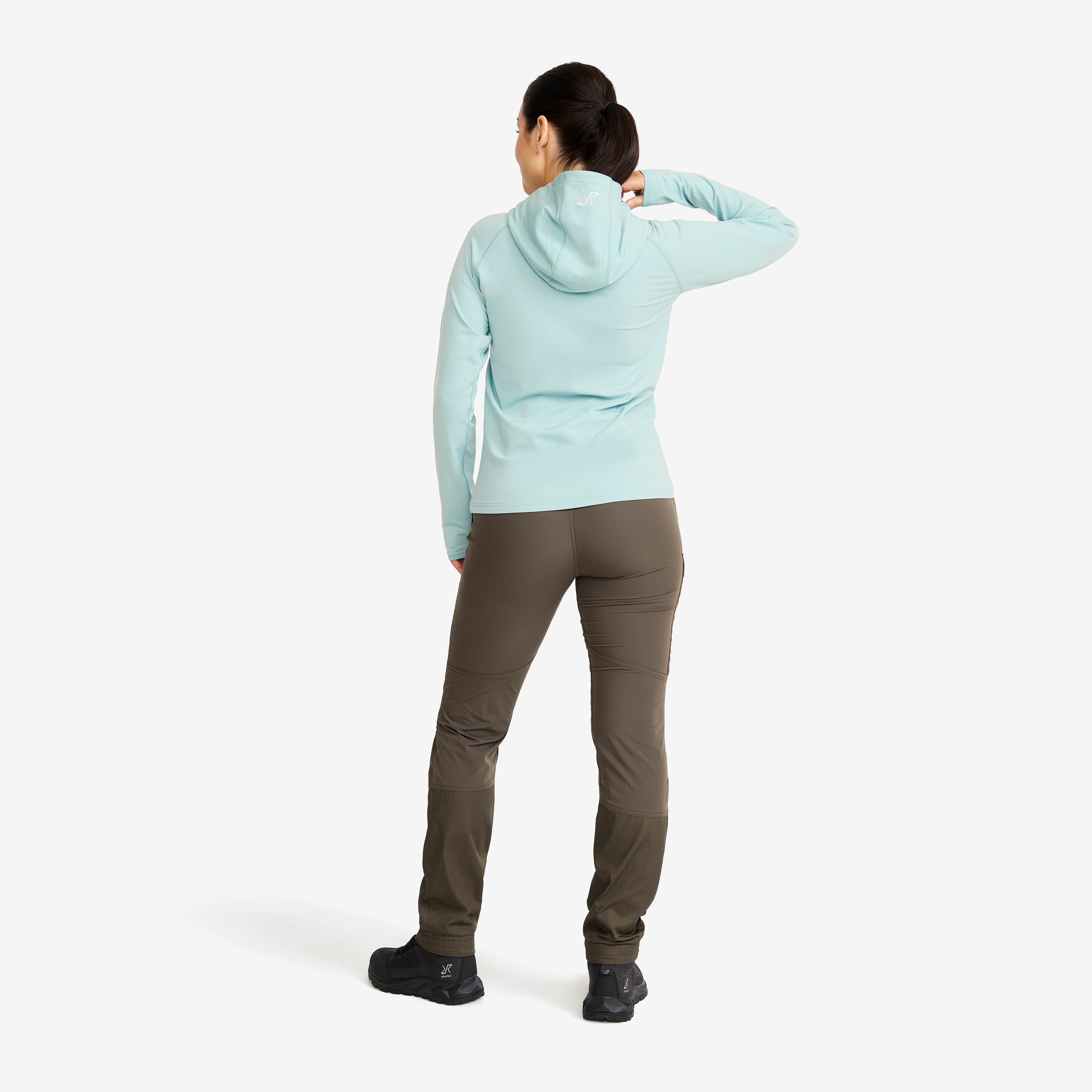 Evolution Light Stretch Fleece Hoodie Dame Gray Mist